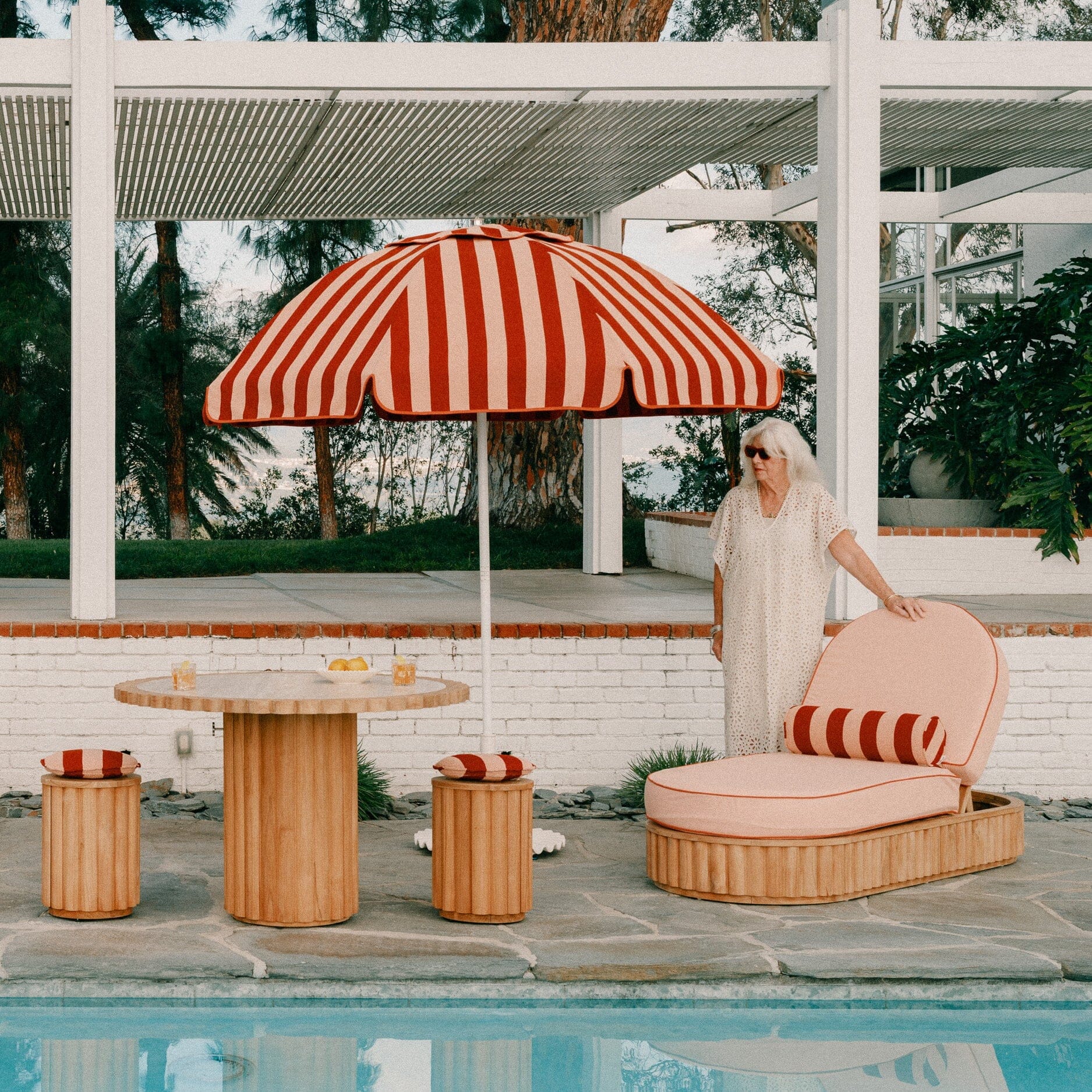 Product image of The Patio Umbrella - Terry Terracotta Stripe Patio Umbrella Business & Pleasure Co. 