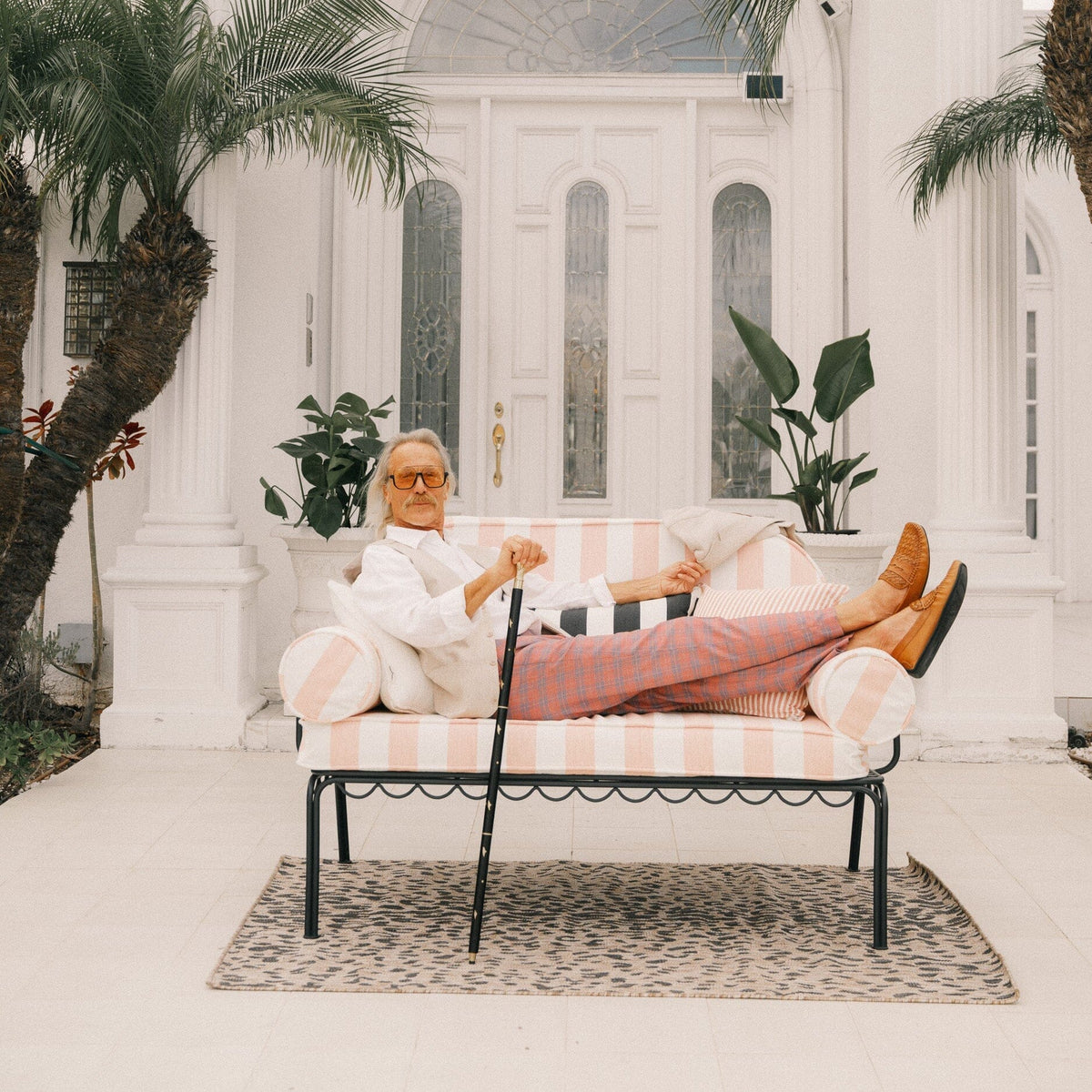 The Al Fresco Love Seat Love Seat Slip Cover Set - Crew Pink Stripe Al Fresco Love Seat Slip Cover Set Business & Pleasure Co. 