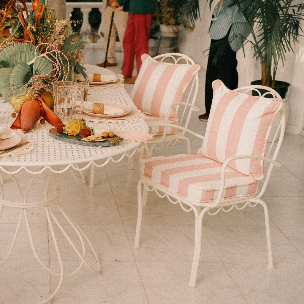 Al Fresco Dining Chair Kit - Antique White & Crew Pink Stripe Al Fresco Dining Chair Kit Business & Pleasure Co. 