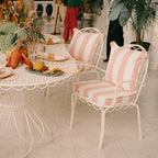 Al Fresco Dining Chair Kit - Antique White & Crew Pink Stripe Al Fresco Dining Chair Kit Business & Pleasure Co. 