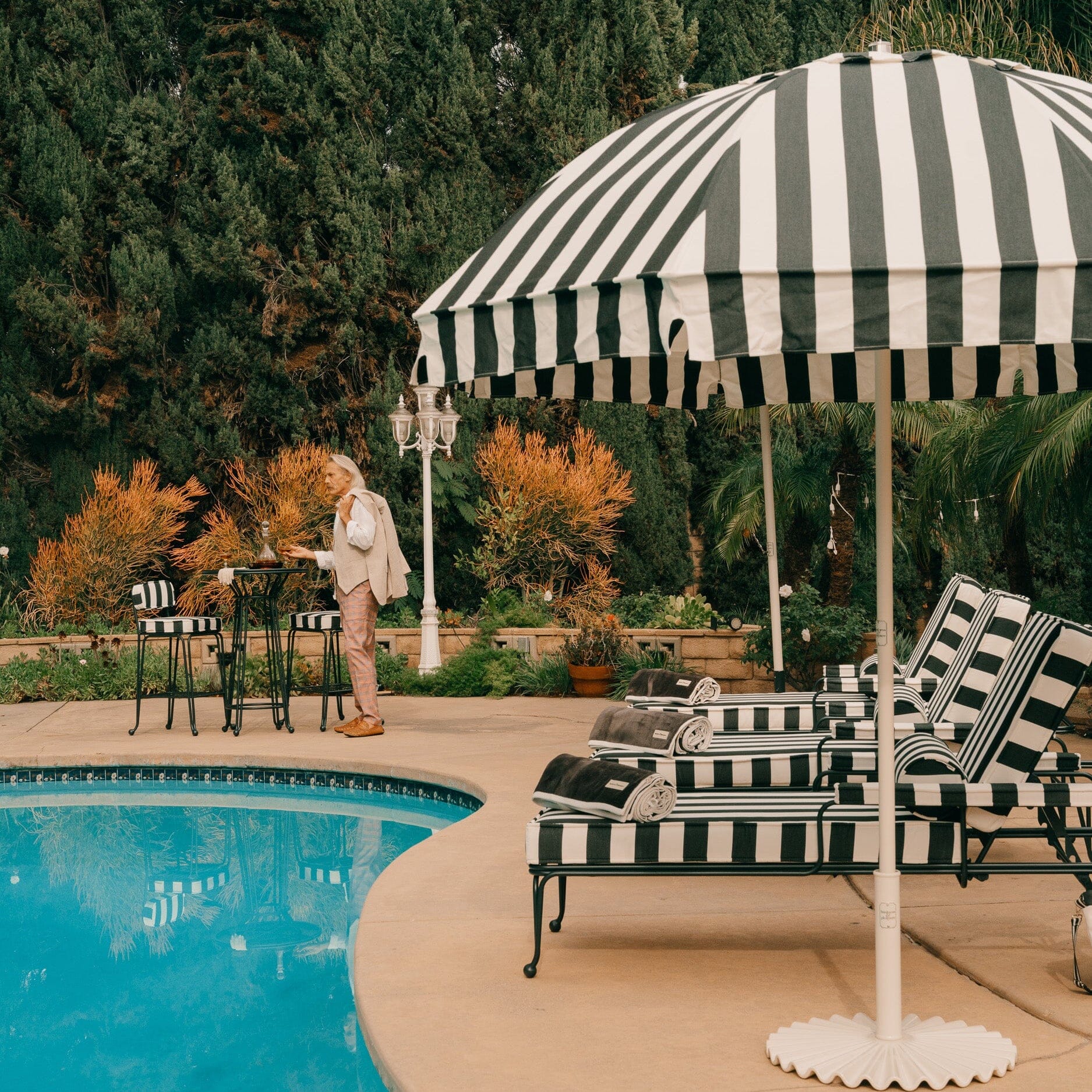 The Patio Umbrella - Crew Vintage Black Stripe Patio Umbrella Business & Pleasure Co. 