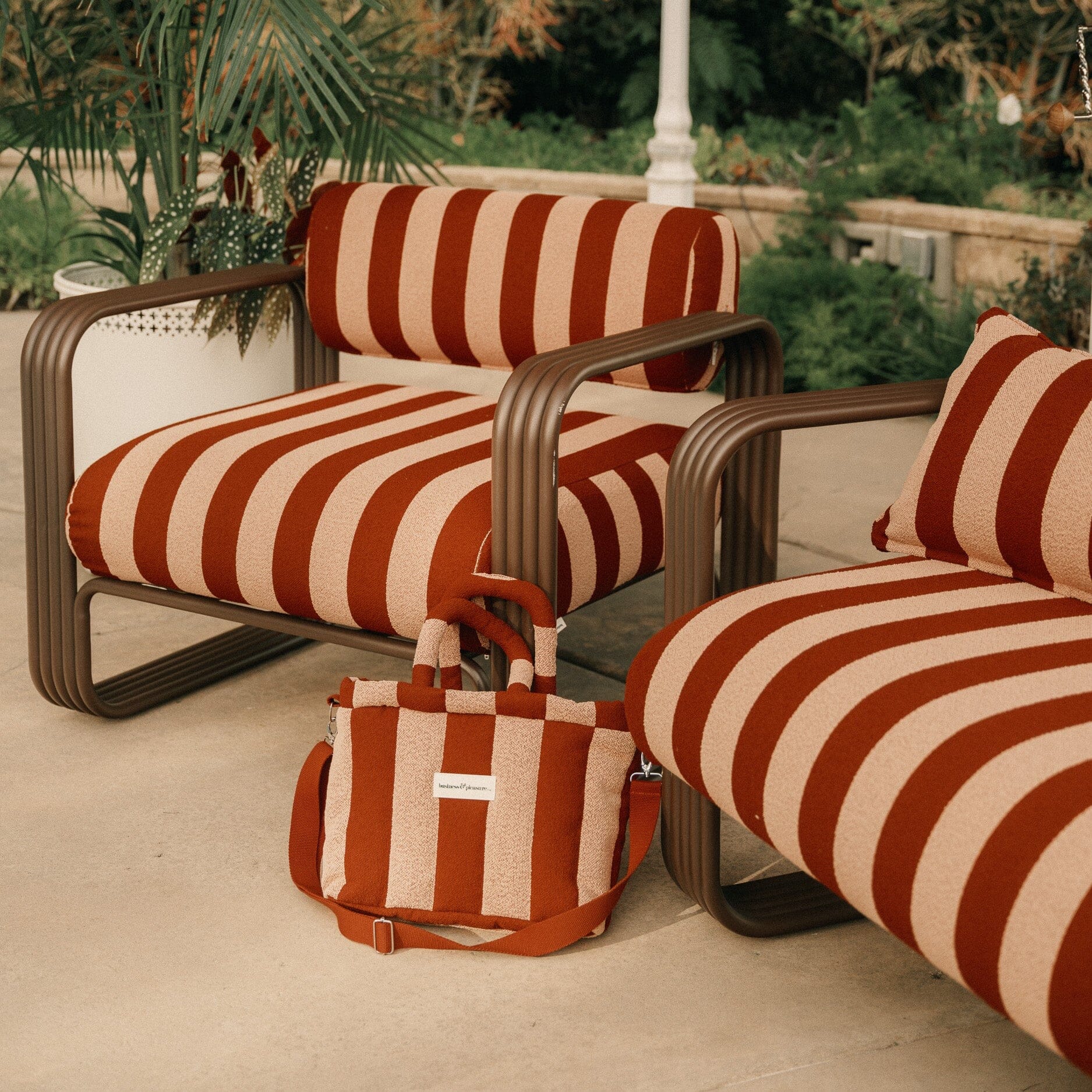 The Cloud Cooler Tote Bag - Terry Terracotta Stripe Cloud Cooler Tote Bag Business & Pleasure Co. 