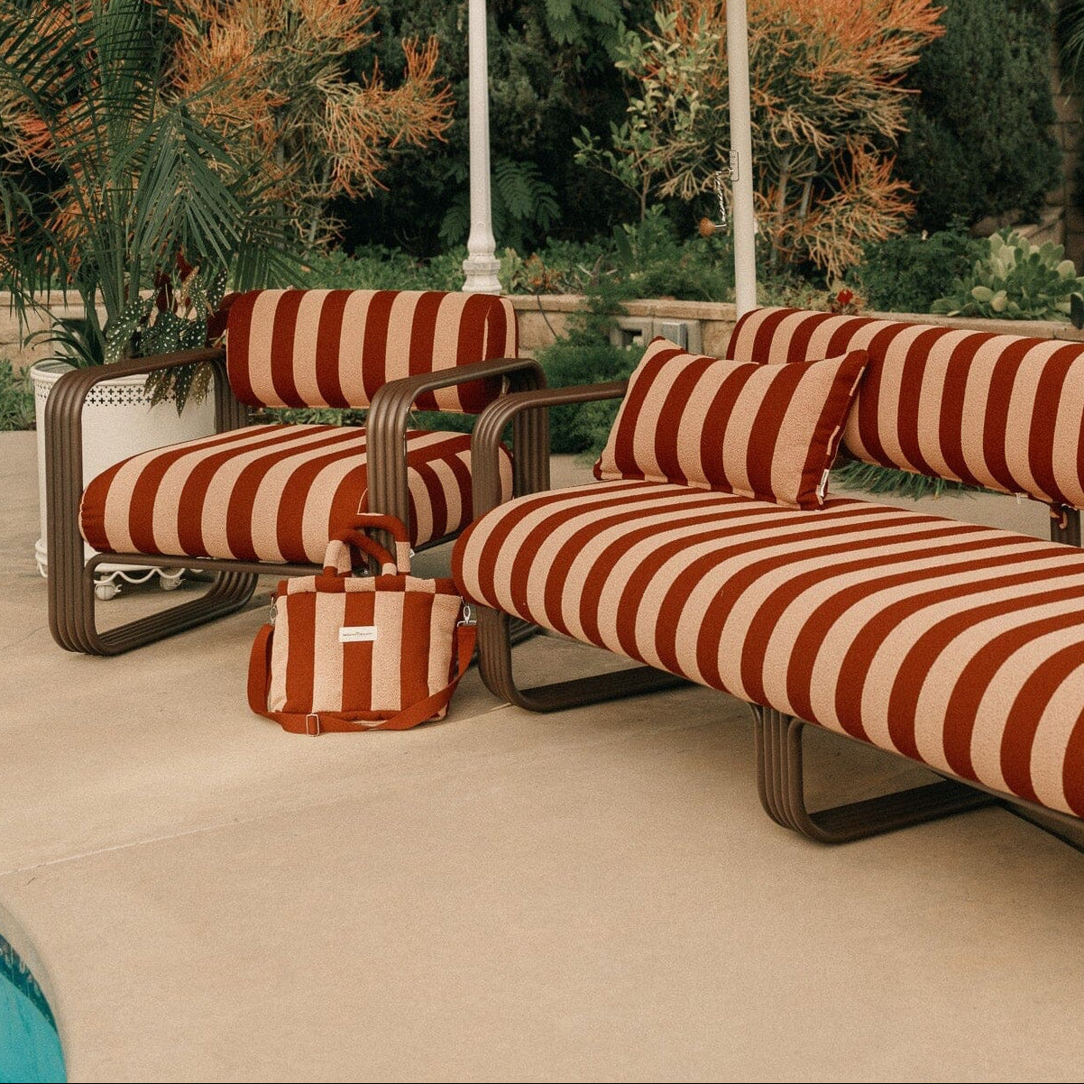 The Rectangle Throw Pillow - Terry Terracotta Stripe Rectangle Throw Pillow Business & Pleasure Co. 