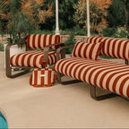 The Rectangle Throw Pillow - Terry Terracotta Stripe Rectangle Throw Pillow Business & Pleasure Co. 