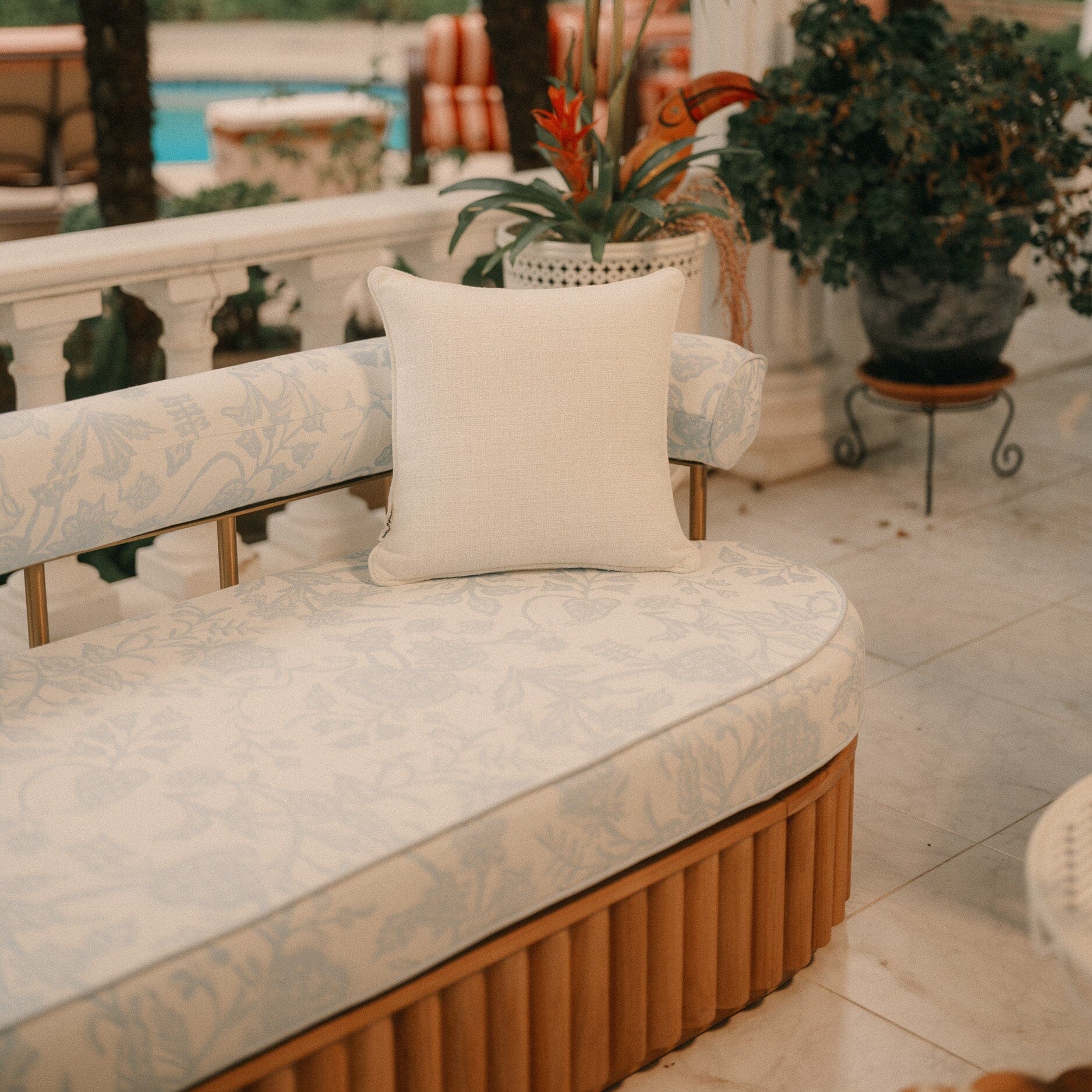 Daisy Sofa Kit - Teakwood & Hanalei Bay Blue Jacquard Daisy Sofa Kit Business & Pleasure Co. 