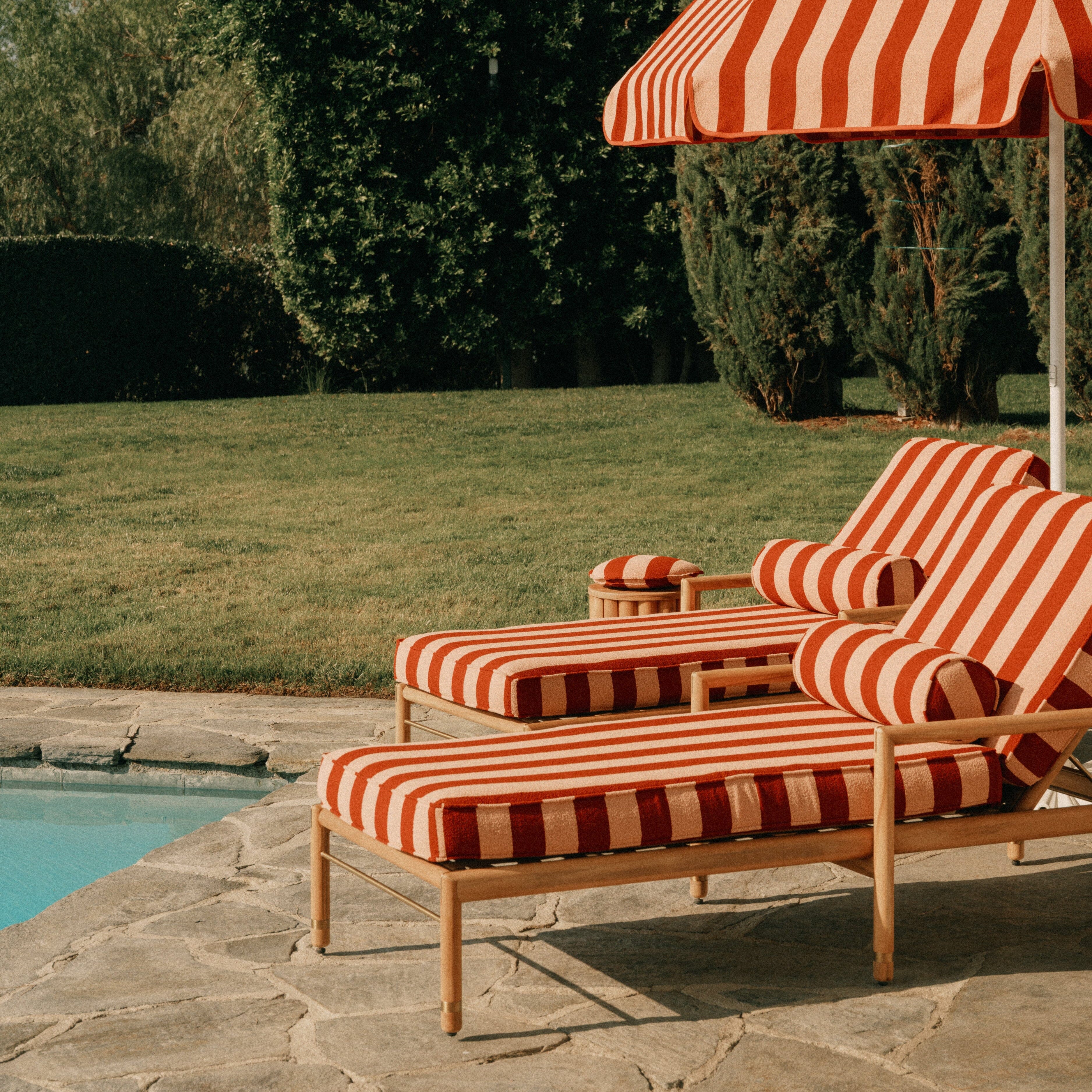 The Bolster Pillow - Terry Terracotta Stripe Bolster Pillow Business & Pleasure Co. 