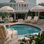 The Sun Lounger Slip Cover - Crew Pink Stripe Sun Lounger Slip Cover Business & Pleasure Co. 