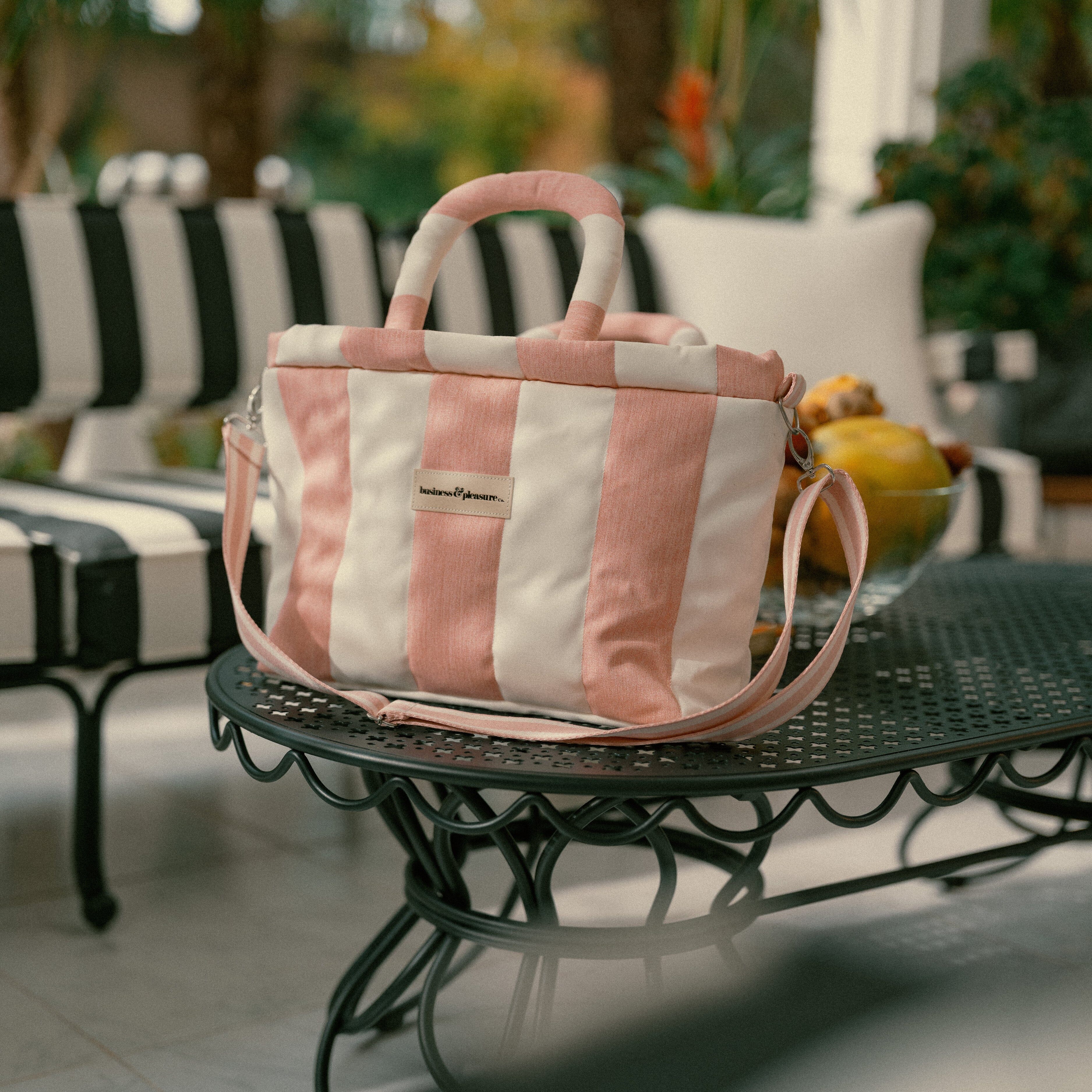 The Cloud Cooler Tote Bag - Crew Pink Stripe Cloud Cooler Tote Bag Business & Pleasure Co. 