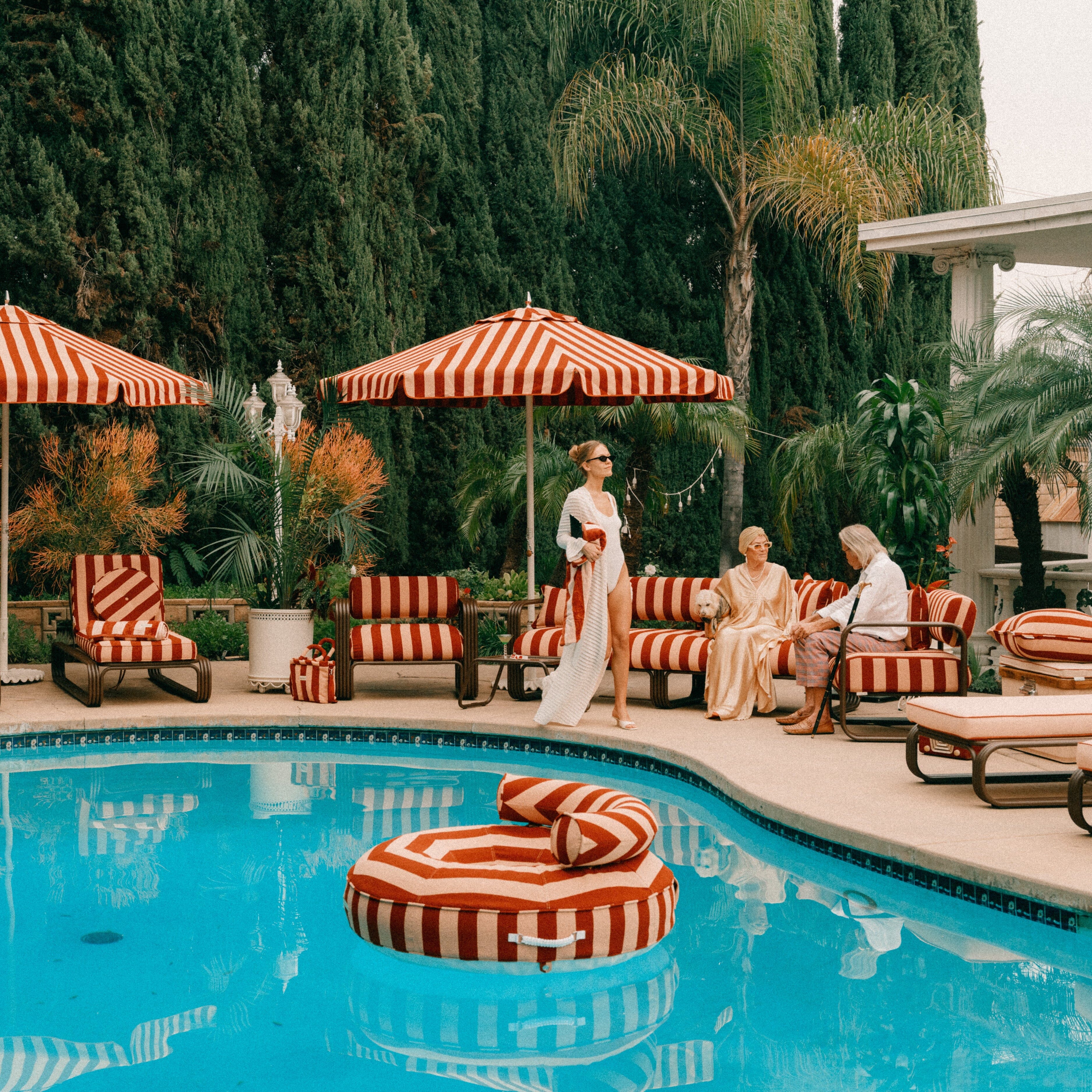 The Canvas Pool Ring - Terry Terracotta Stripe Canvas Pool Ring Business & Pleasure Co. 