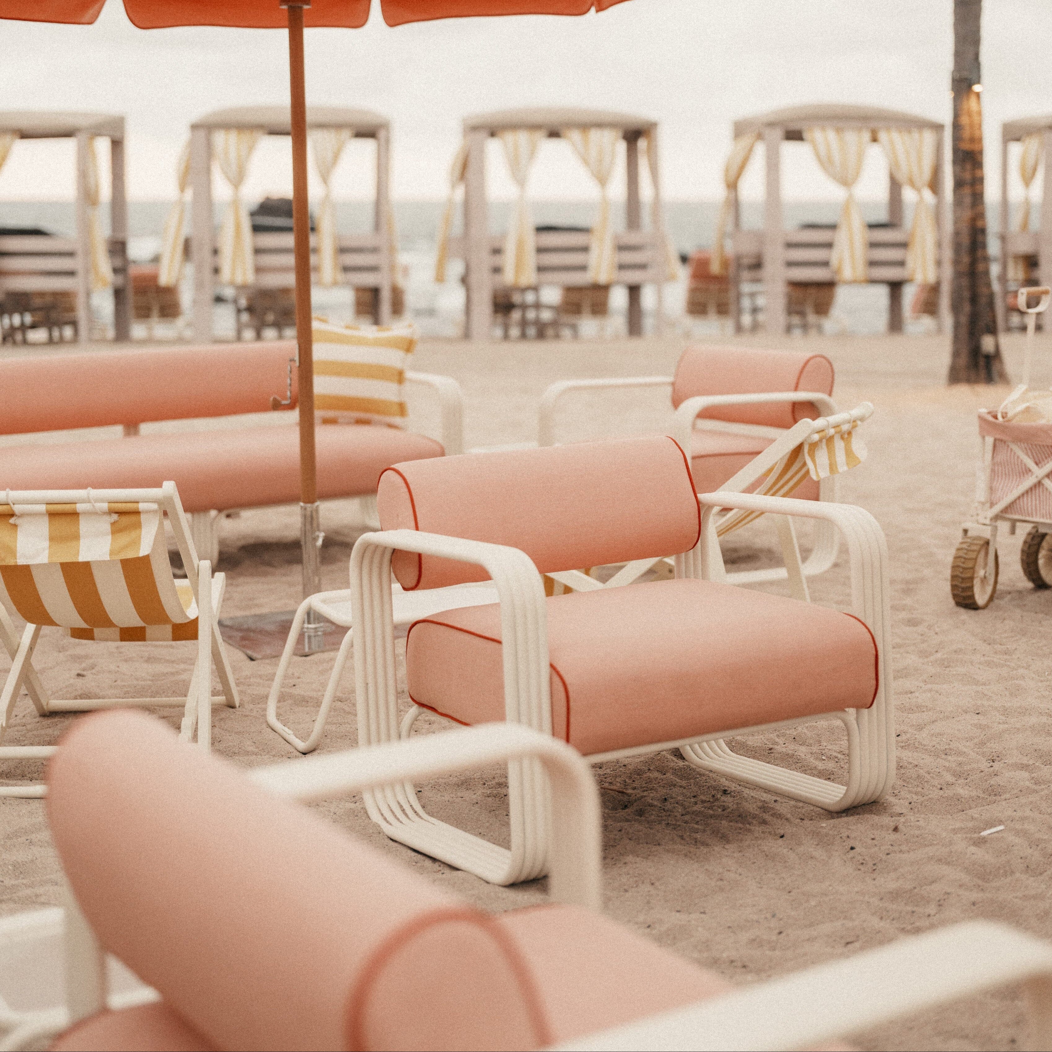 The Contini Accent Chair in Rivie Pink | Antique White Frame Contini Accent Chair Business & Pleasure Co. 