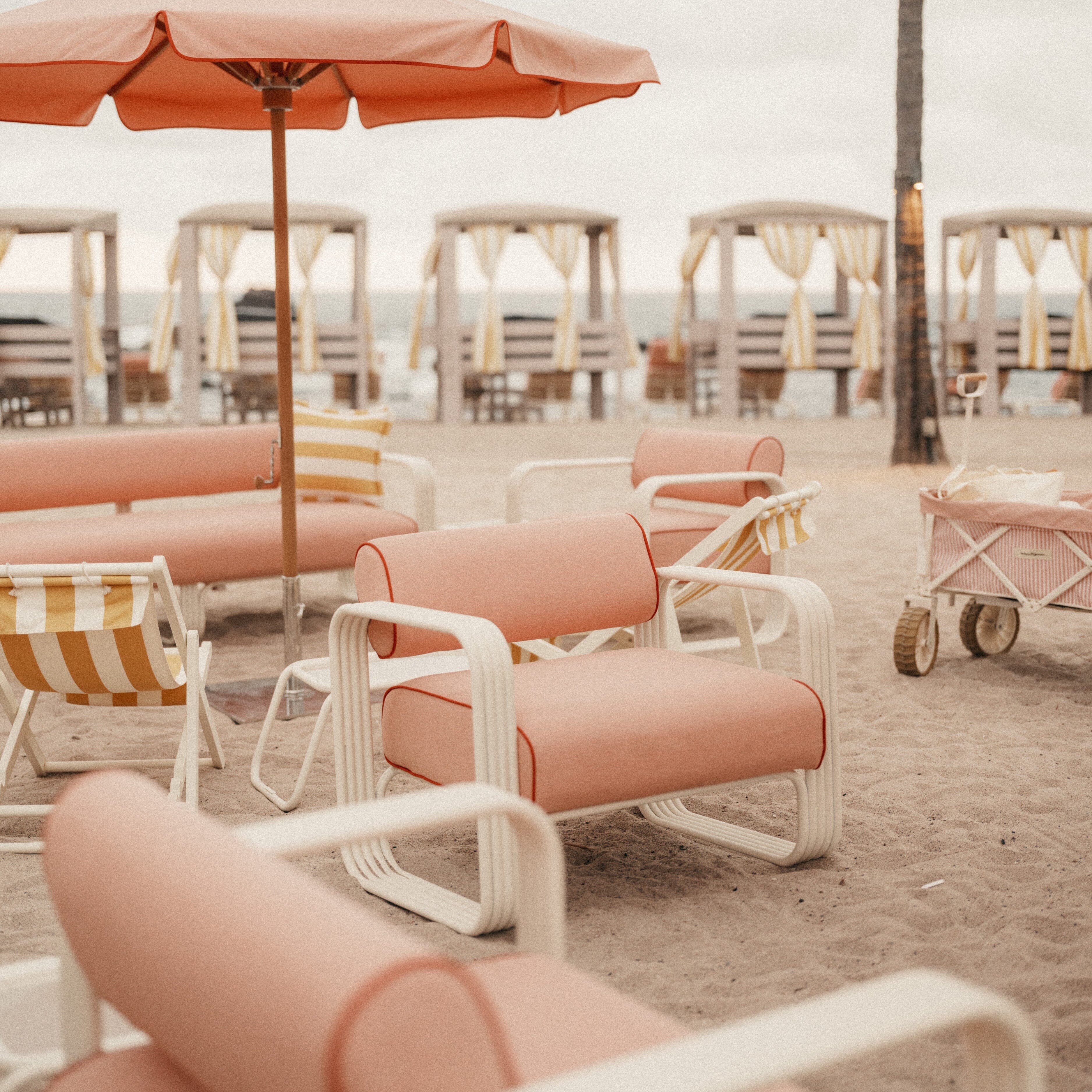 Product image of The Contini Accent Chair in Rivie Pink | Antique White Frame Contini Accent Chair Business & Pleasure Co. 