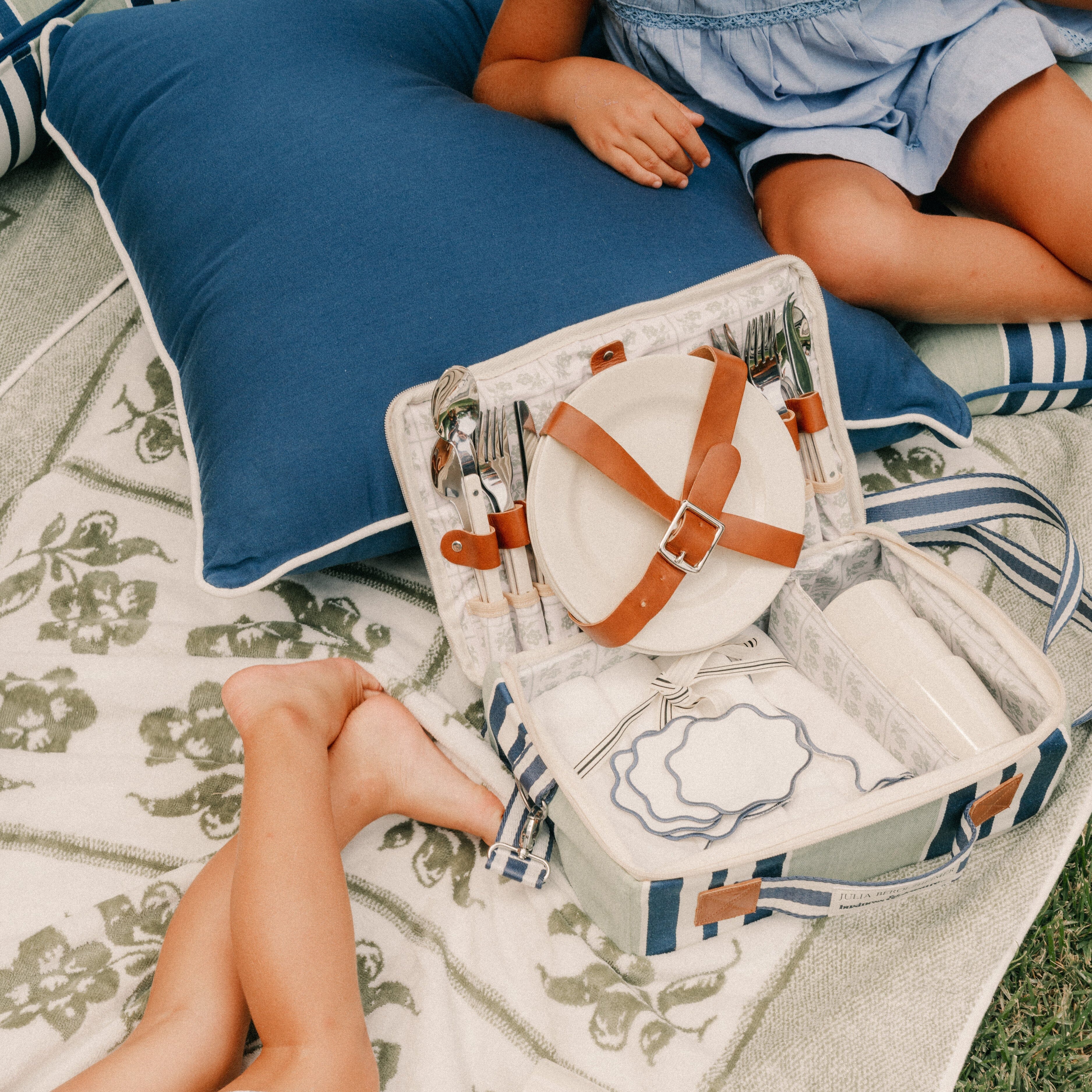 The Euro Throw Pillow x Julia Berolzheimer in Rivie Slate B&P Co. x Julia Berolzheimer 