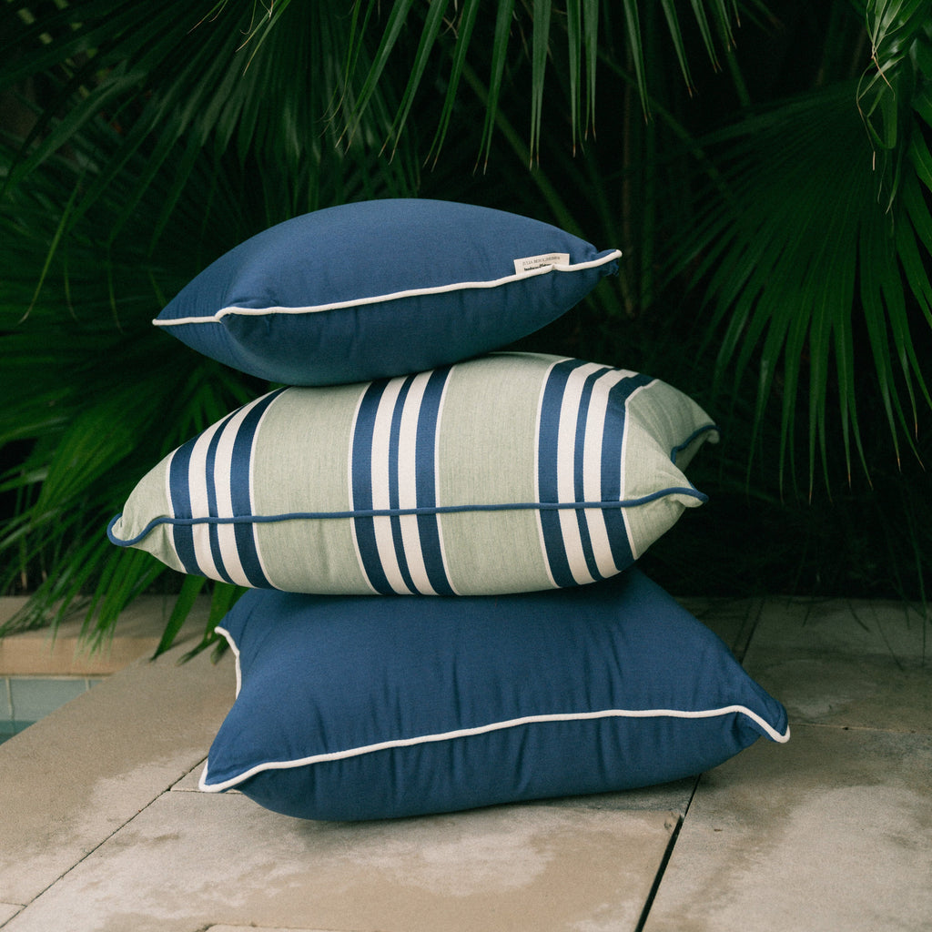 The Euro Throw Pillow x Julia Berolzheimer in Green Stripes B&P Co. x Julia Berolzheimer 
