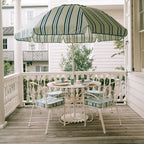 The Al Fresco Dining Chair Cushion x Julia Berolzheimer in Green Stripes Al Fresco Chair Cushion B&P Co. x Julia Berolzheimer 