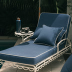 The Al Fresco Sun Lounger x Julia Berolzheimer in Rivie Slate | Antique White Frame B&P Co. x Julia Berolzheimer 