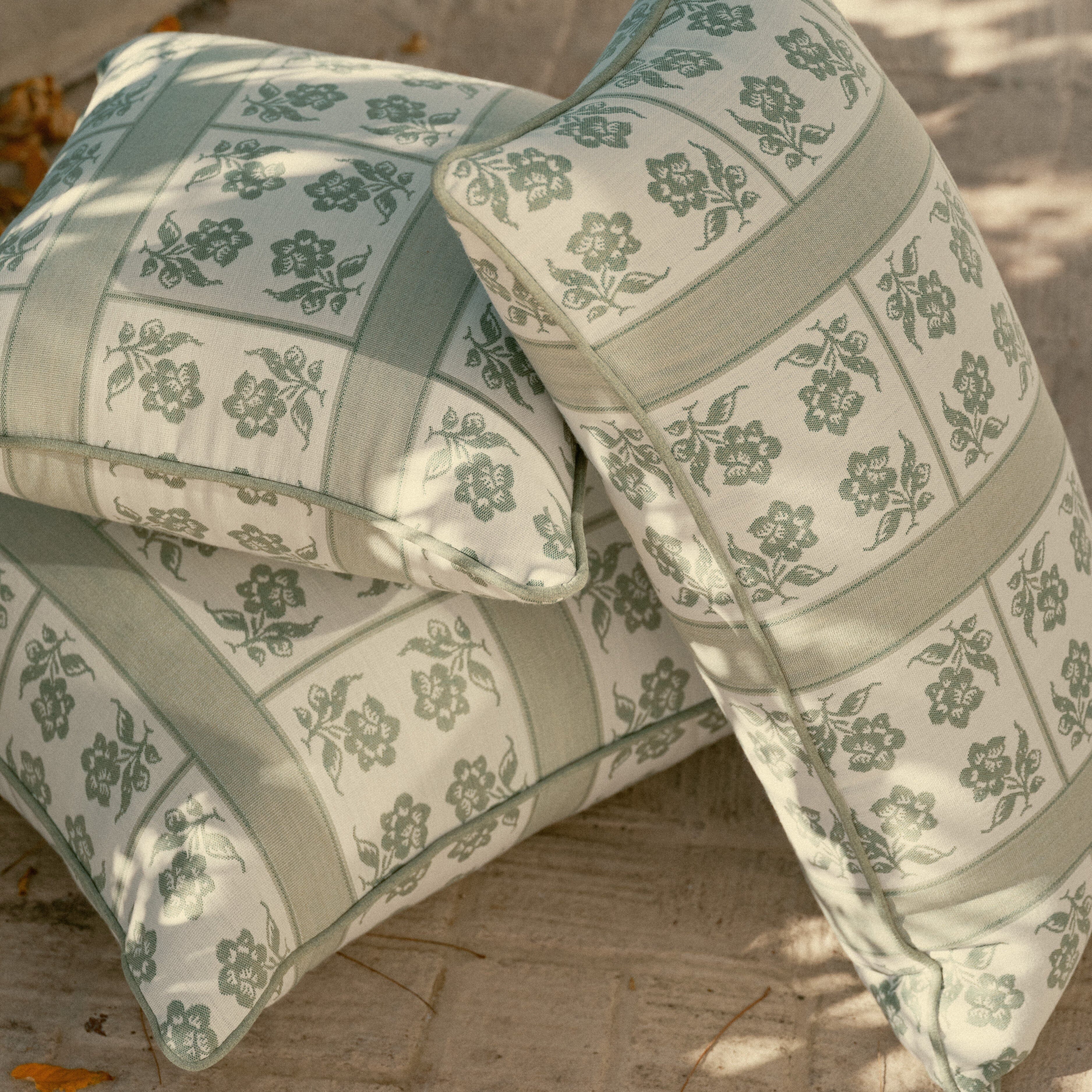 The Rectangle Throw Pillow x Julia Berolzheimer in Jacquard Green Rectangle Throw Pillow B&P Co. x Julia Berolzheimer 