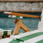 The Club Chair - Teak Natural - Crew Canyon Green Stripe Club Chair Business & Pleasure Co. 