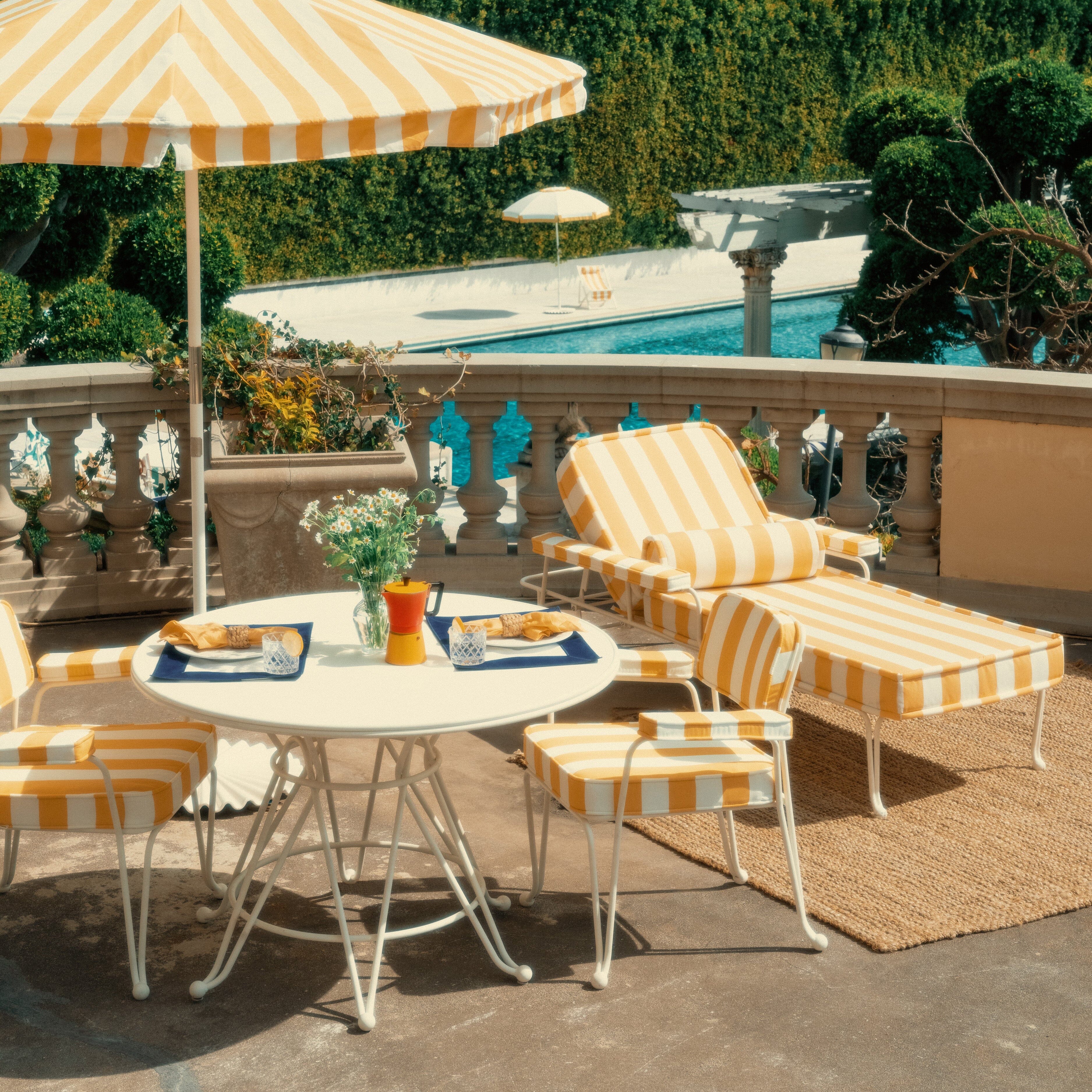 The Waterhouse Chair Cushion Set - Crew Mimosa Yellow Stripe Waterhouse Chair Cushion Business & Pleasure Co. 