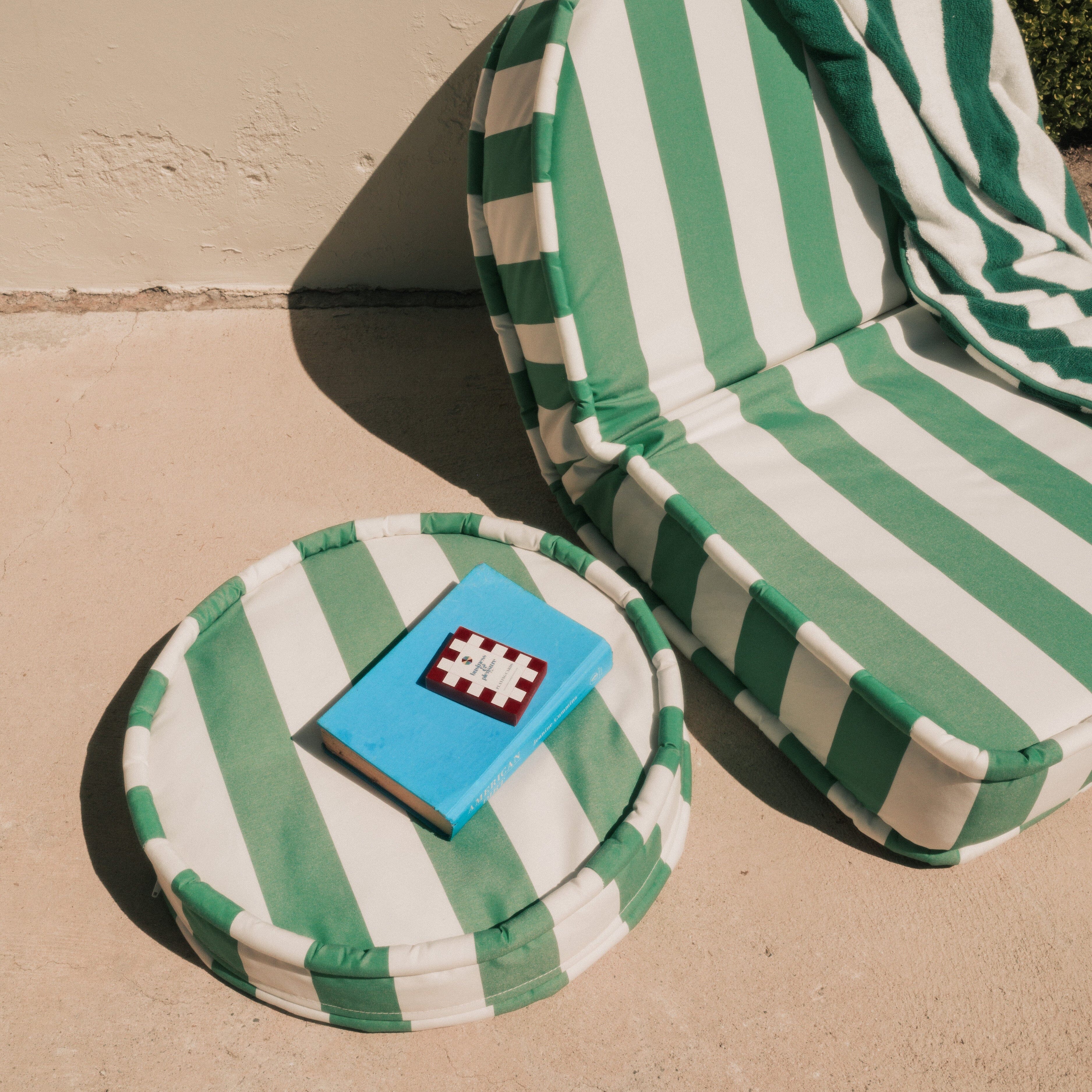 The Circular Pillow - Crew Canyon Green Stripe Circular Pillow Business & Pleasure Co. 