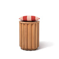 Daisy Teak Stool in Terry Terracotta Stripe | Teakwood Frame