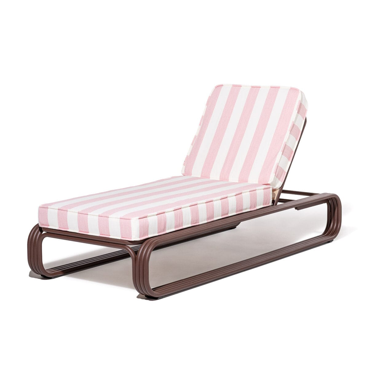 Product image of Contini Sun Lounger in Crew Pink Stripe | Merlot Frame