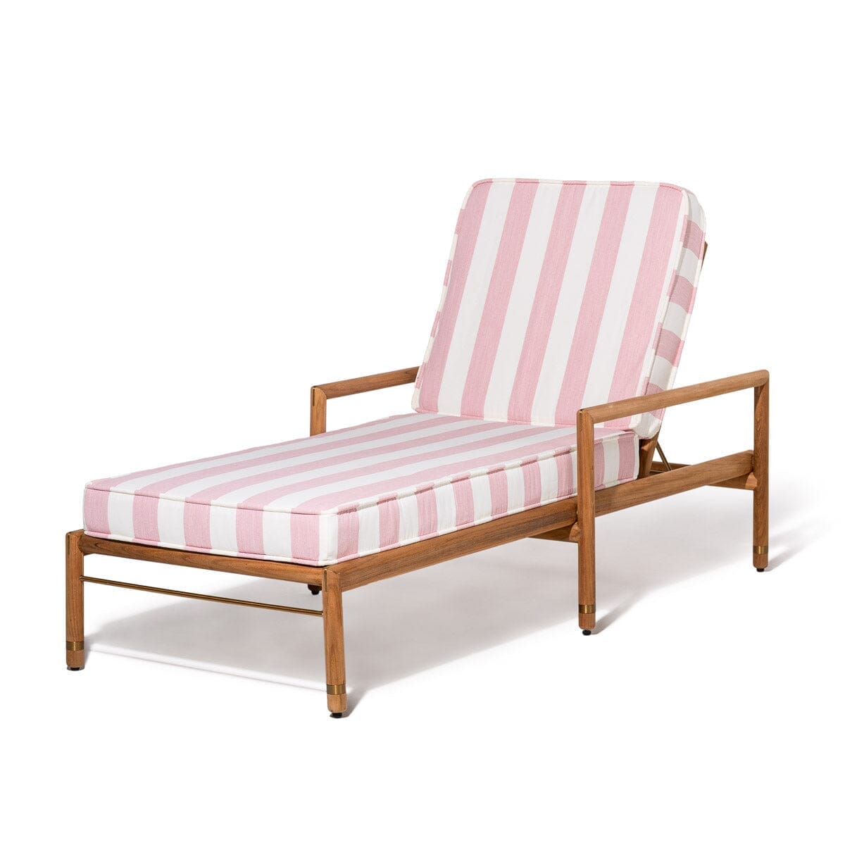The WES Sun Lounger Kit - Teakwood Gold & Crew Pink Stripe Wes Sun Lounger Kit Business & Pleasure Co. 