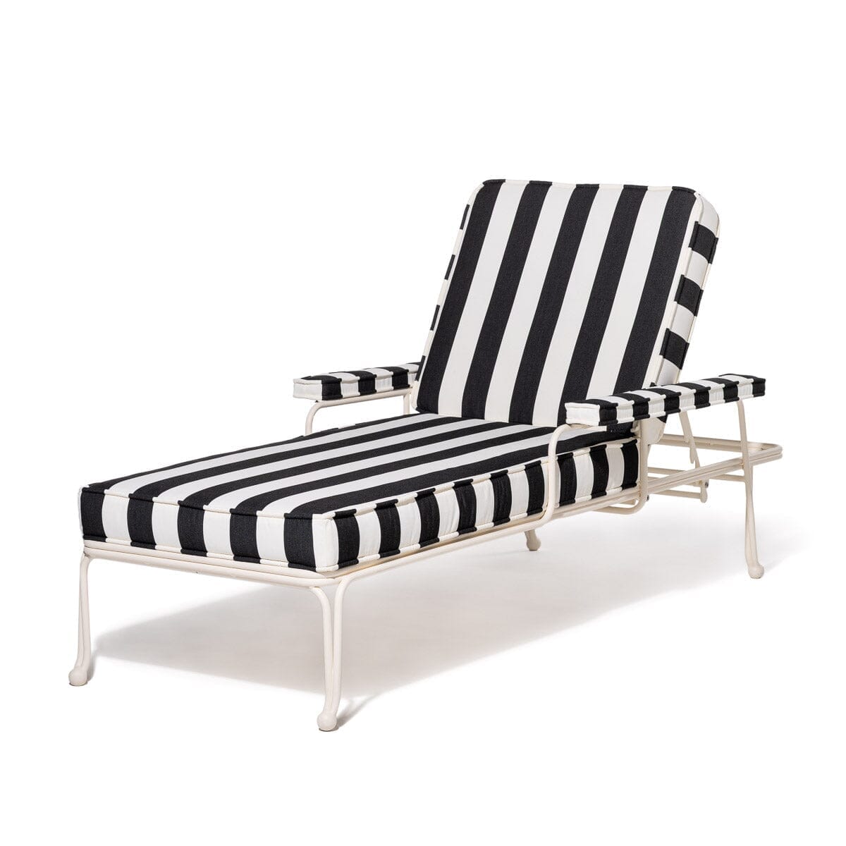 Product image of Waterhouse Sun Lounger in Crew Vintage Black Stripe | Antique White Frame