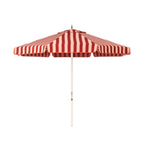 The Resort Market Umbrella in Terry Terracotta Stripe | 10' Antique White Frame Resort Market Bundle Business & Pleasure Co. 