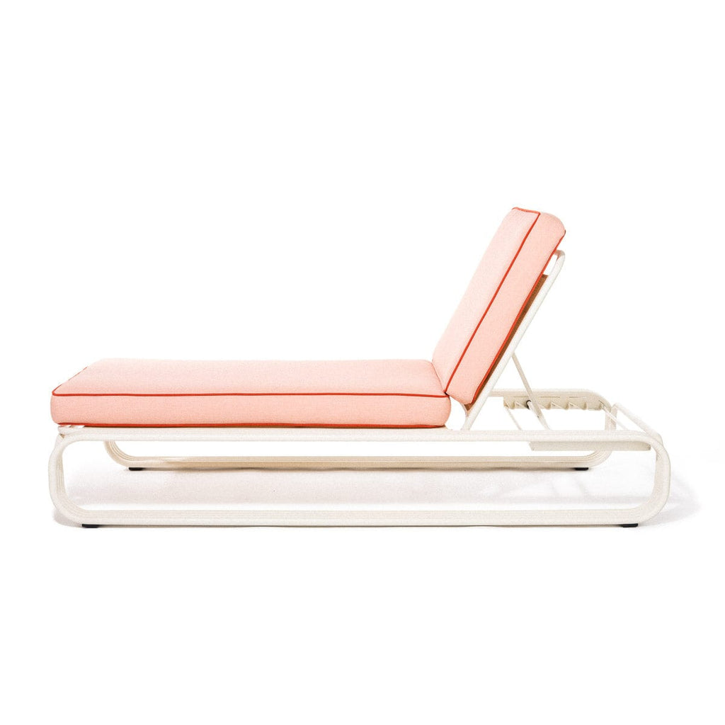 The Contini Sun Lounger in Rivie Pink | Antique White Frame Business & Pleasure Co. 