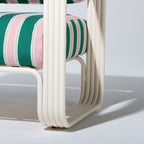 Contini Accent Chair in Bistro Green Stripe Antique White Frame Contini Accent Chair Kit Business & Pleasure Co. 