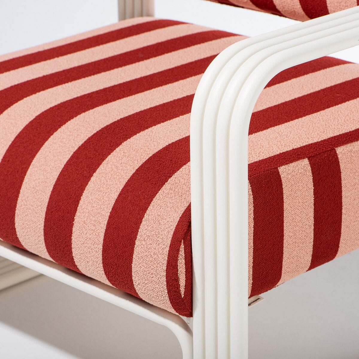 The Contini Accent Chair in Terry Terracotta Stripe | Antique White Frame Contini Accent Chair Kit Business & Pleasure Co. 