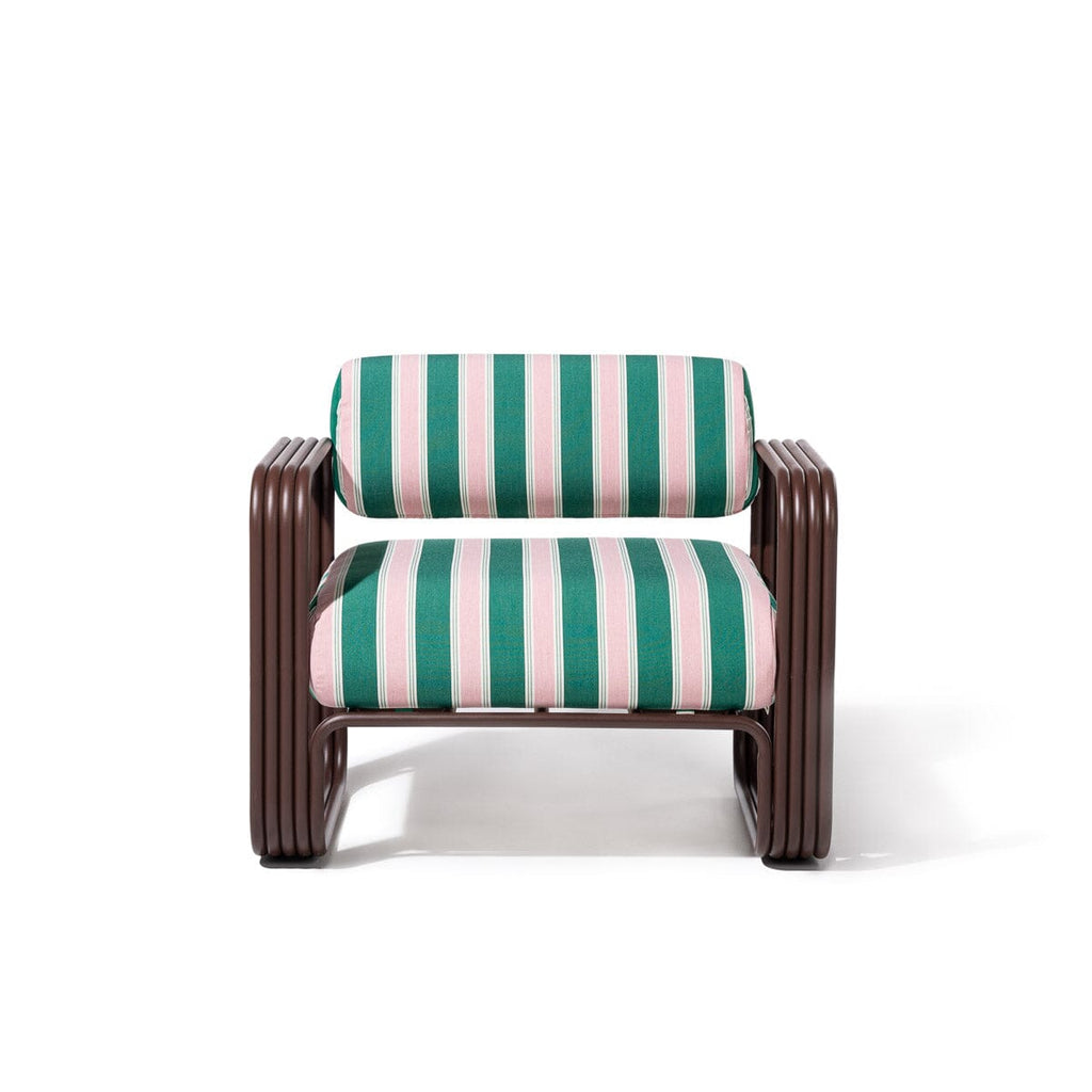 Contini Accent Chair in Bistro Green Stripe | Merlot Frame Contini Accent Chair Kit Business & Pleasure Co. 