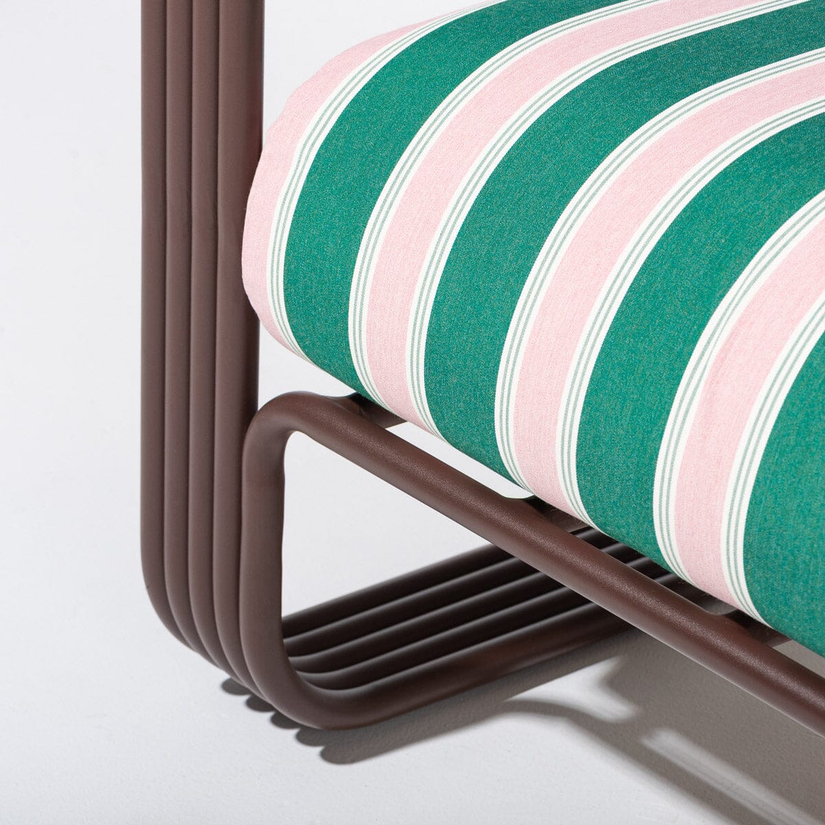 Contini Accent Chair in Bistro Green Stripe | Merlot Frame Contini Accent Chair Kit Business & Pleasure Co. 