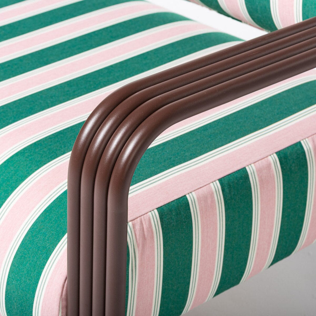 Contini Accent Chair in Bistro Green Stripe | Merlot Frame Contini Accent Chair Kit Business & Pleasure Co. 