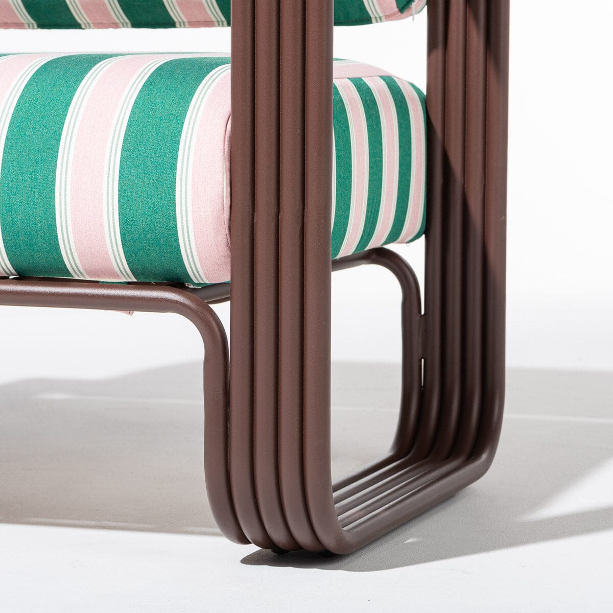 Contini Accent Chair in Bistro Green Stripe | Merlot Frame Contini Accent Chair Kit Business & Pleasure Co. 