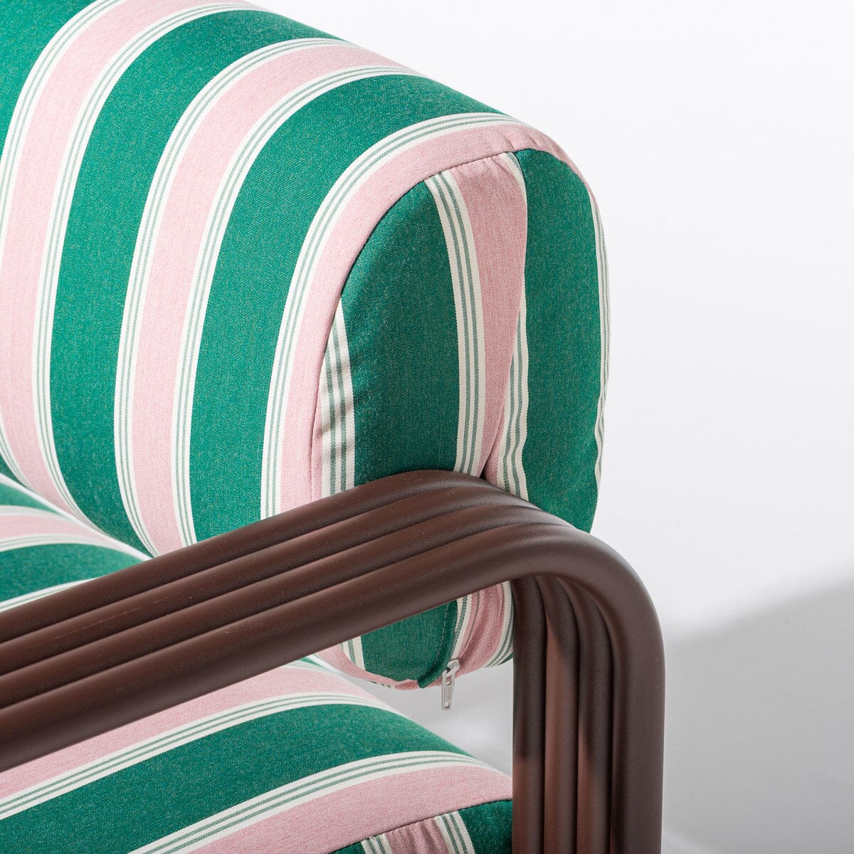 Contini Accent Chair in Bistro Green Stripe | Merlot Frame Contini Accent Chair Kit Business & Pleasure Co. 