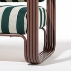 The Contini Accent Chair in Terry Green Stripe | Merlot Frame Contini Accent Chair Kit Business & Pleasure Co. 