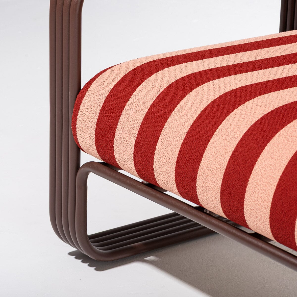 The Contini Accent Chair in Terry Terracotta Stripe | Merlot Frame Contini Accent Chair Kit Business & Pleasure Co. 