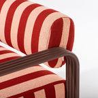 The Contini Accent Chair in Terry Terracotta Stripe | Merlot Frame Contini Accent Chair Kit Business & Pleasure Co. 