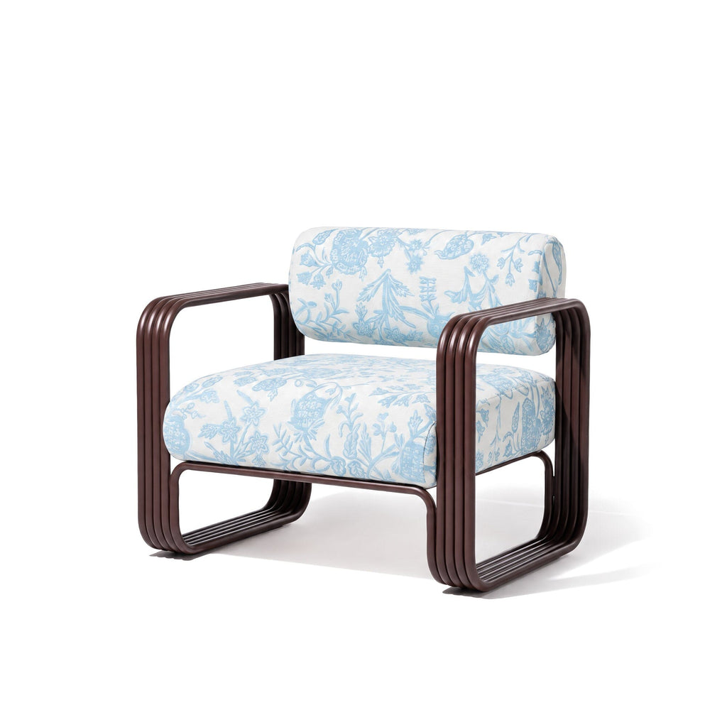 The Contini Accent Chair Contini Accent Chair Kit Business & Pleasure Co. Hanalei Bay Blue Jacquard Merlot 