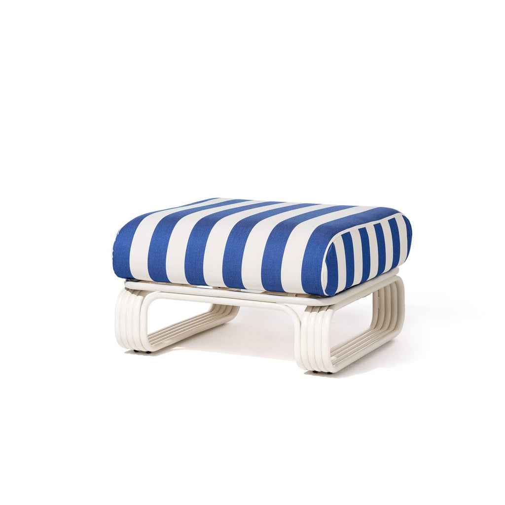 The Contini Ottoman Contini Ottoman Kit Business & Pleasure Co. Crew Mediterranean Blue Stripe Antique White 