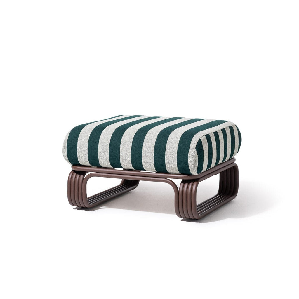 The Contini Ottoman Contini Ottoman Kit Business & Pleasure Co. Terry Green Stripe Merlot 