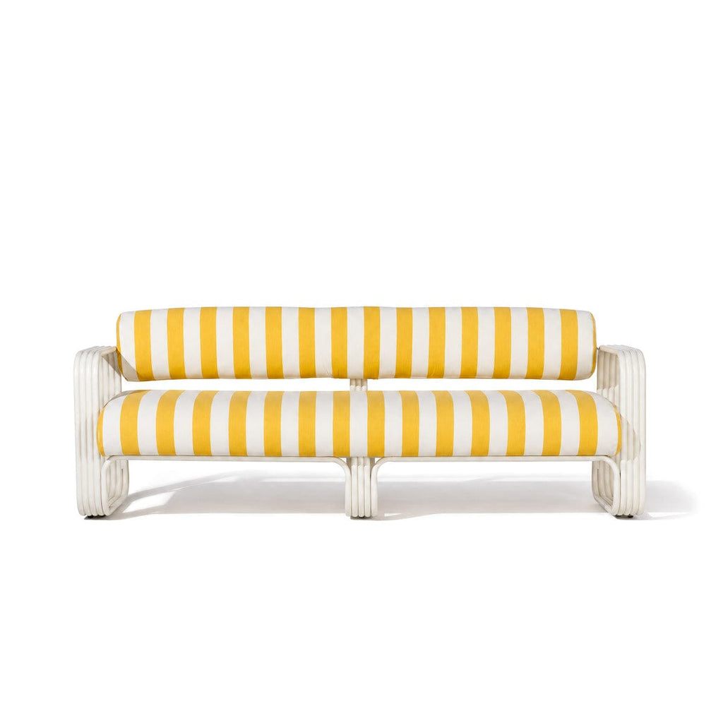 The Contini Sofa Business & Pleasure Co. Crew Mimosa Yellow Stripe Antique White 