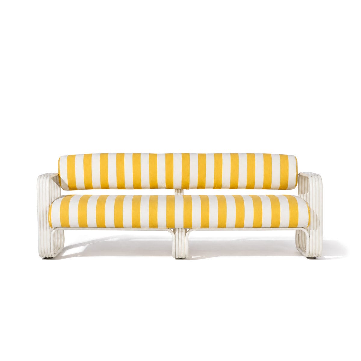 The Contini Sofa Business & Pleasure Co. Crew Mimosa Yellow Stripe Antique White 