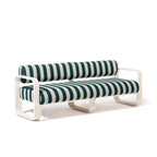 Contini Sofa in Terry Green Stripe | Antique White Frame Contini Sofa Kit Business & Pleasure Co. 