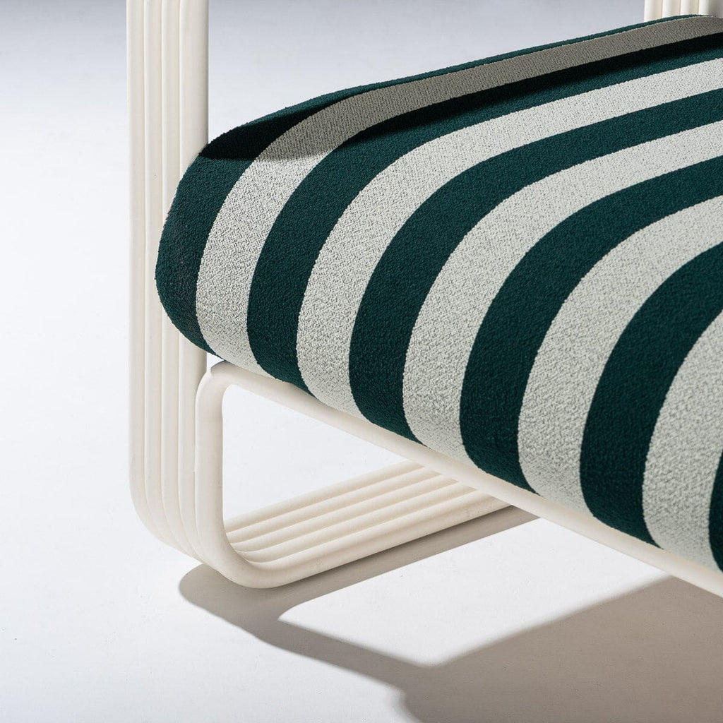 Contini Sofa in Terry Green Stripe | Antique White Frame Contini Sofa Kit Business & Pleasure Co. 