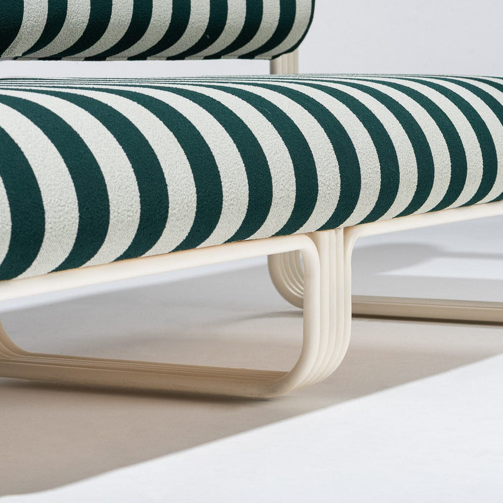 Contini Sofa in Terry Green Stripe | Antique White Frame Contini Sofa Kit Business & Pleasure Co. 