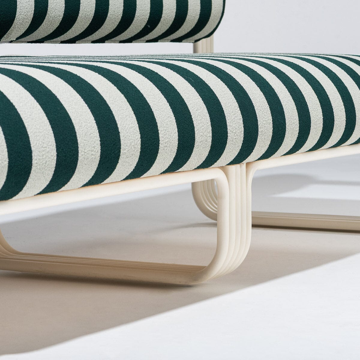 Contini Sofa in Terry Green Stripe | Antique White Frame Contini Sofa Kit Business & Pleasure Co. 