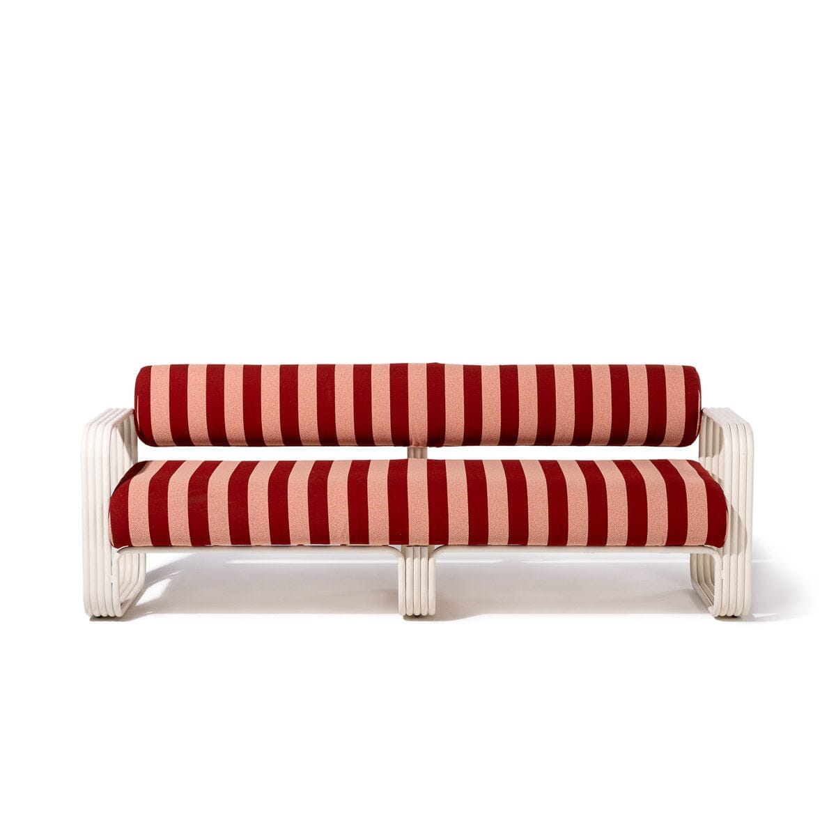 Product image of Contini Sofa in Terry Terracotta Stripe | Antique White Frame