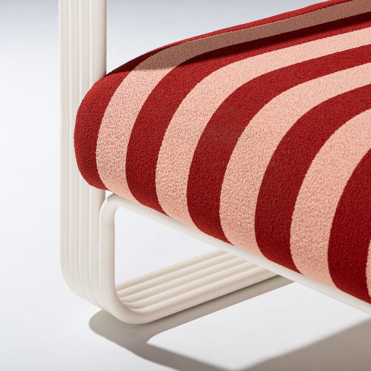 Contini Sofa in Terry Terracotta Stripe | Antique White Frame Contini Sofa Kit Business & Pleasure Co. 